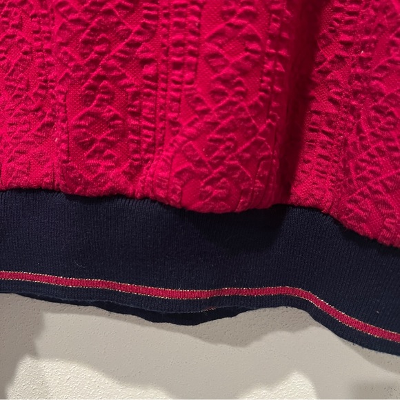 Vintage Raised Geometric Pattern Collared Lightweight Sweater Preppy Collegiate - Picture 7 of 10